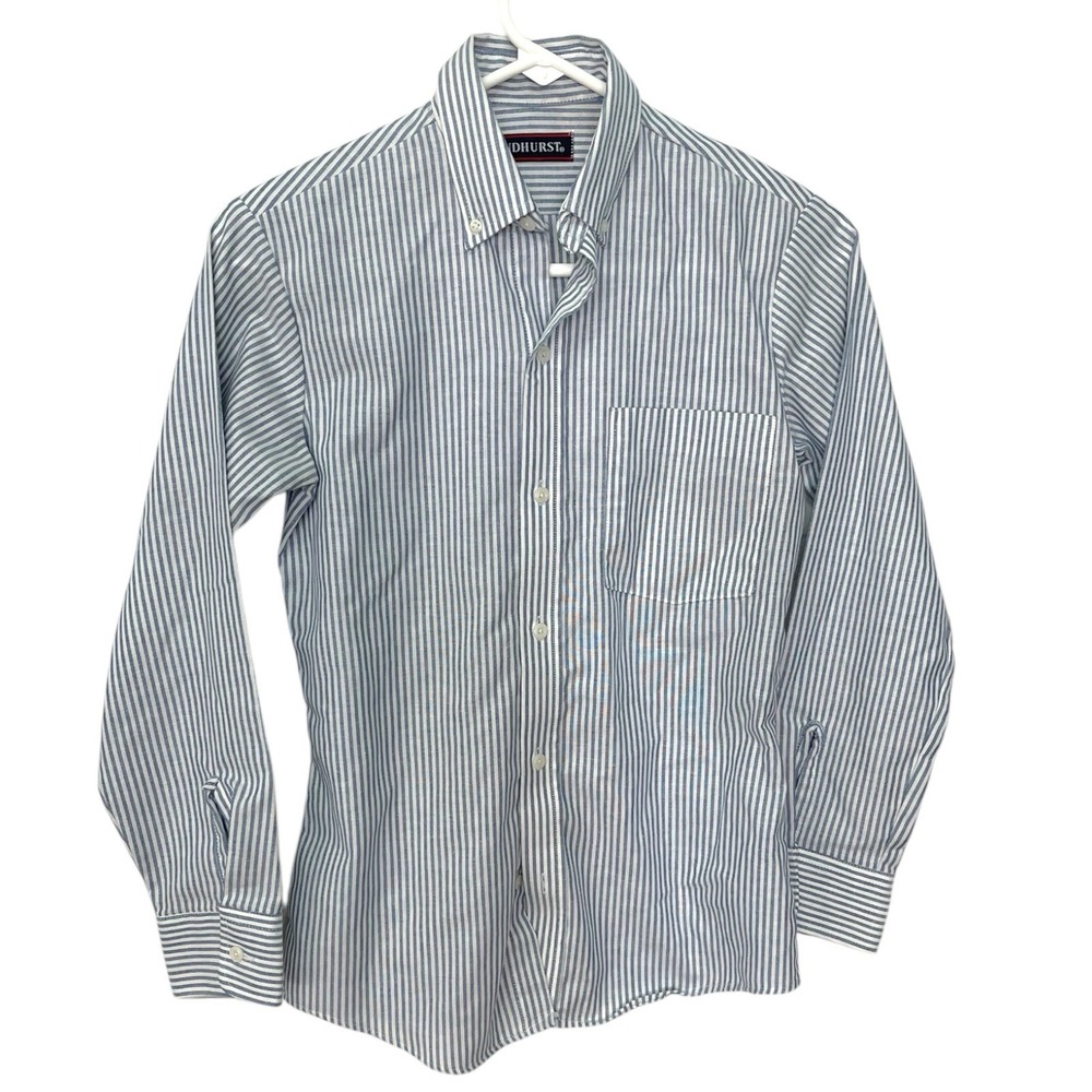 *Vintage Andhurst 16 Blue/White Striped Dress Shirt Button Down Business Casual